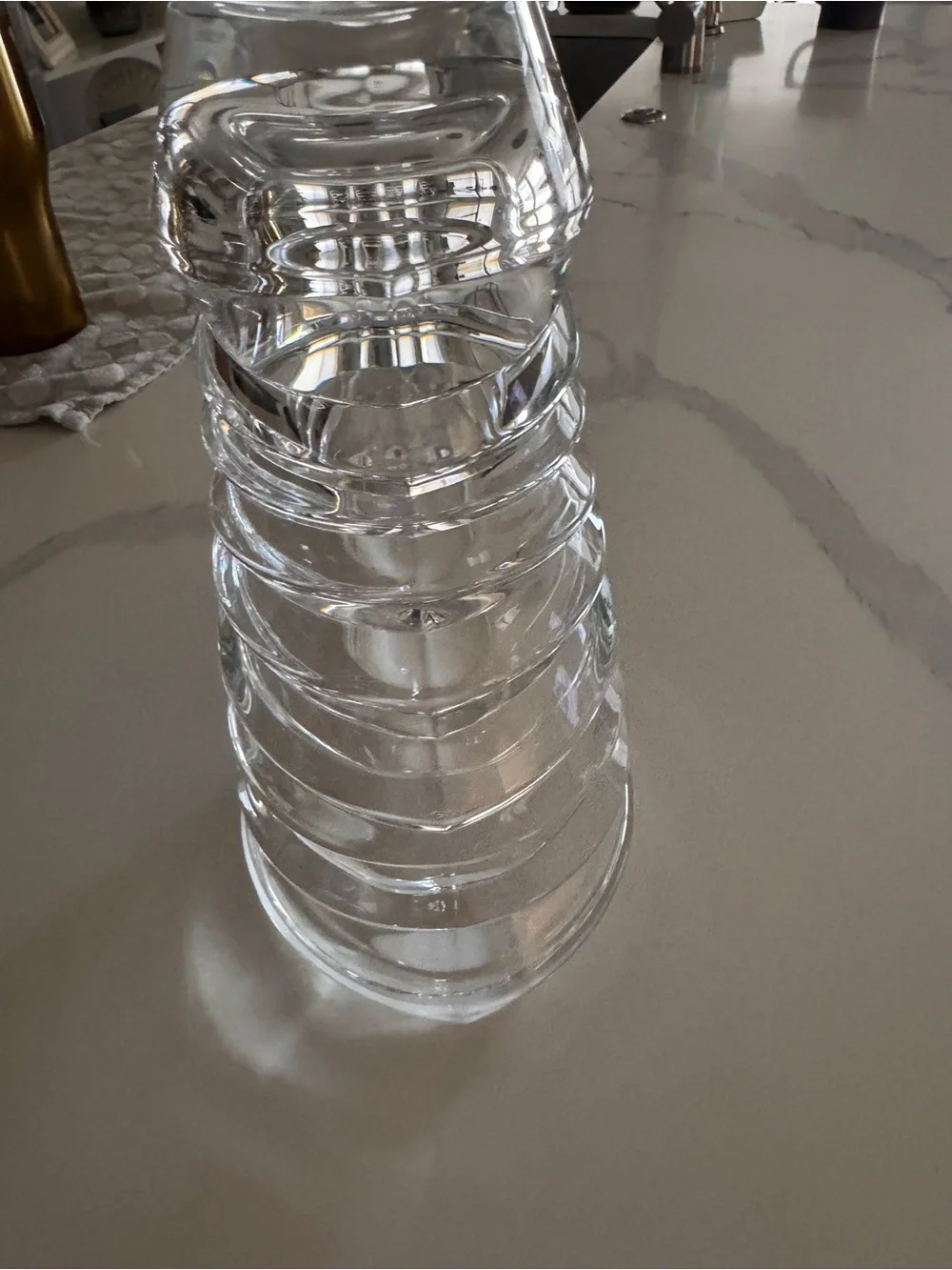 Natchmann (Germany) Clear Swirled Crystal Vase